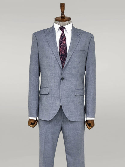 KOALA SYDNEY  Plain 2 Piece Slim Fit Blue Men Suit -