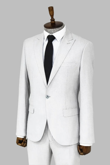 KOALA SYDNEY  Plain 2 Piece Slim Fit Light Grey Men Suit -