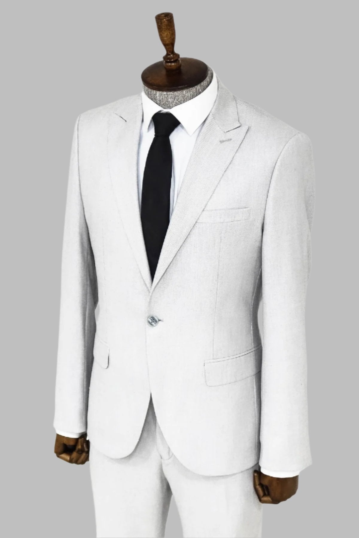 KOALA SYDNEY  Plain 2 Piece Slim Fit Light Grey Men Suit -