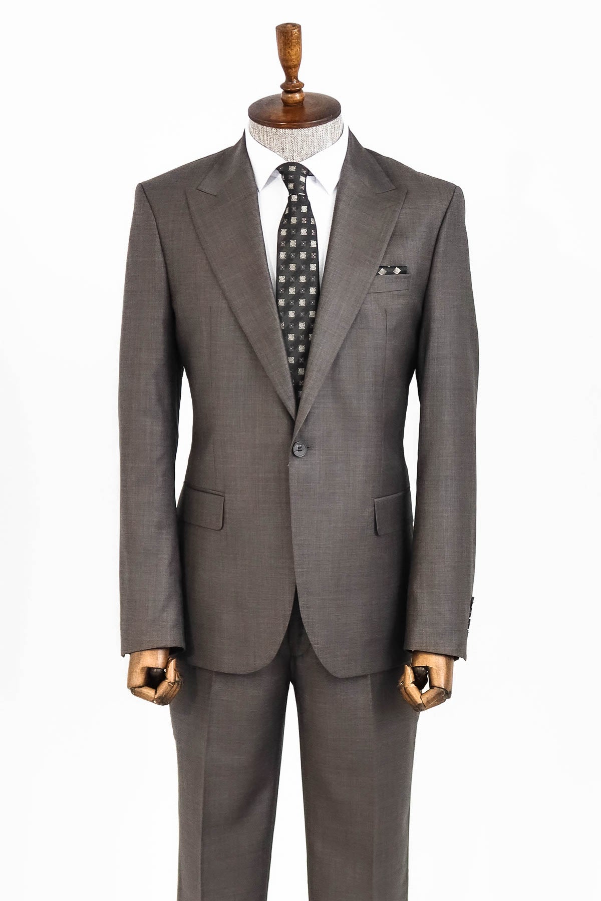 KOALA SYDNEY  Wool Slim Fit Brown Men Suit -