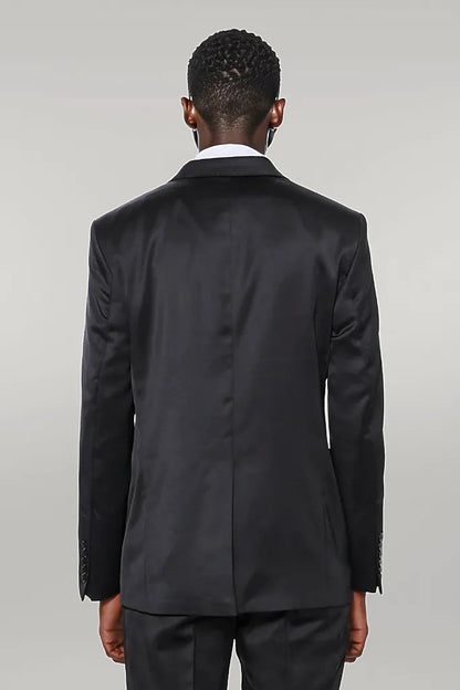 KOALA SYDNEY Two Buttons Two Piece Shiny Black Men Suit