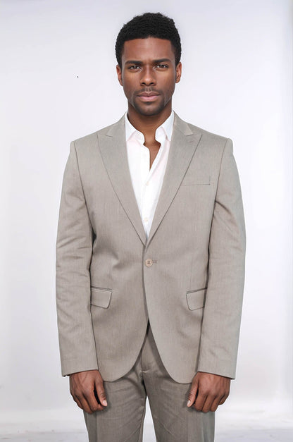 KOALA SYDNEY Single Buttons 2 Piece Beige Men Suit