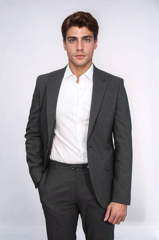 KOALA SYDNEY  Single Buttons 2 Piece Black Men Suit -