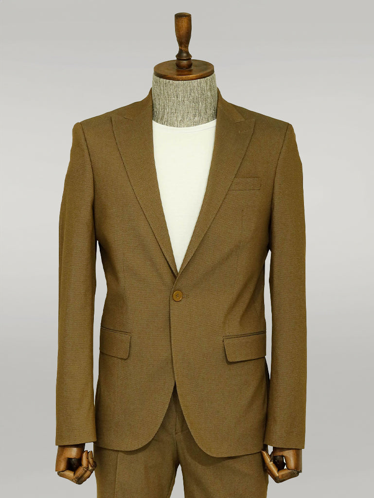 KOALA SYDNEY  Single Buttons 2 Piece Tan Men Suit -