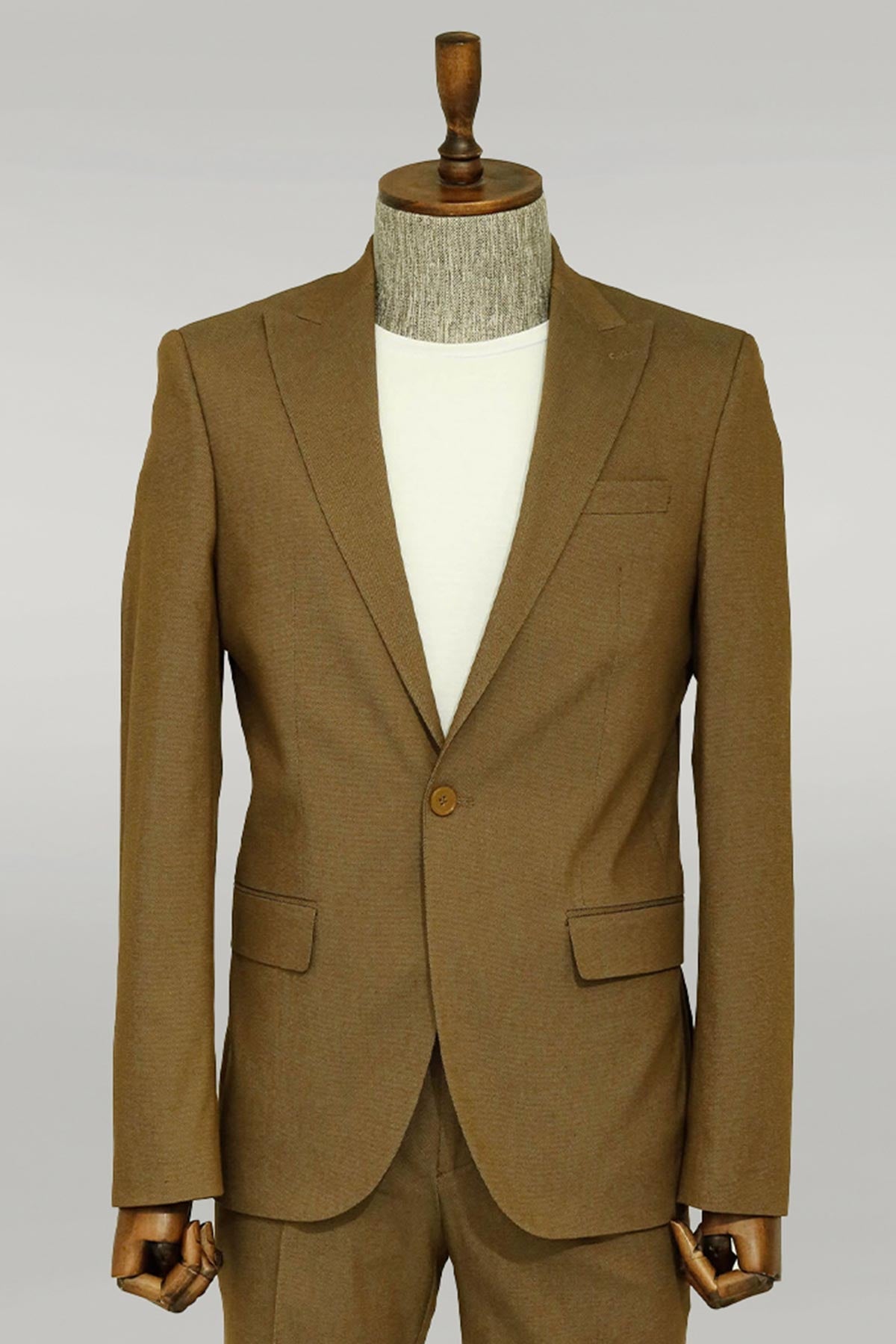 KOALA SYDNEY  Single Buttons 2 Piece Tan Men Suit -