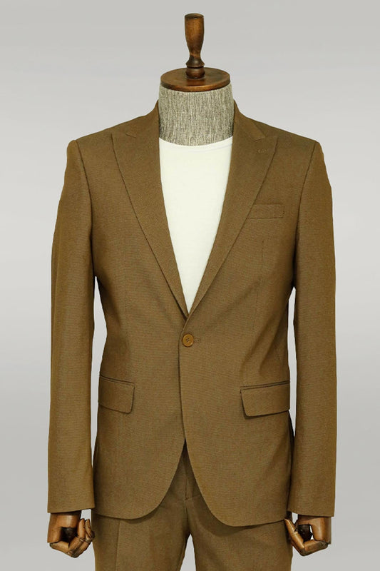 KOALA SYDNEY  Single Buttons 2 Piece Tan Men Suit -