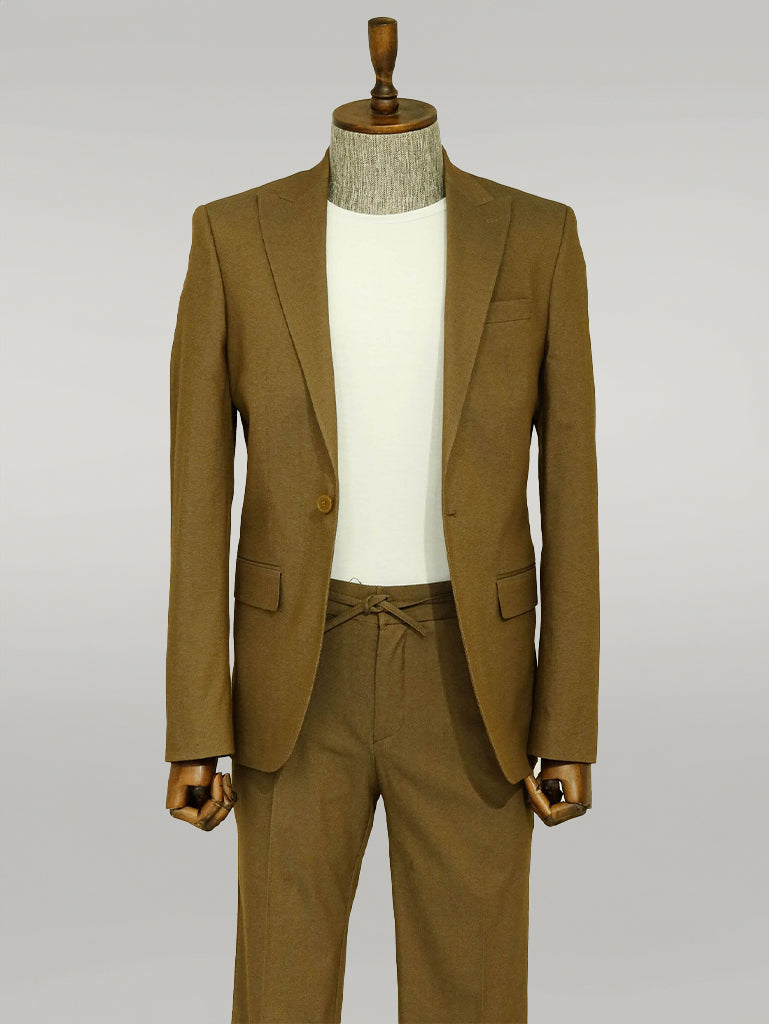 KOALA SYDNEY  Single Buttons 2 Piece Tan Men Suit -