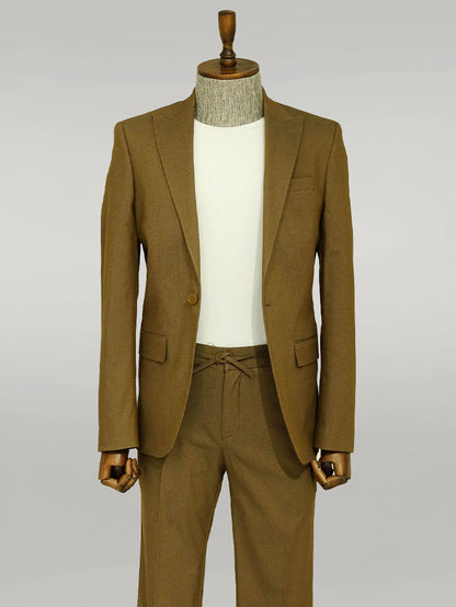 KOALA SYDNEY  Single Buttons 2 Piece Tan Men Suit -