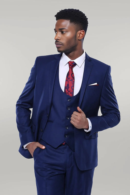KOALA SYDNEY  Plain Vested Navy Blue Men's Suit |