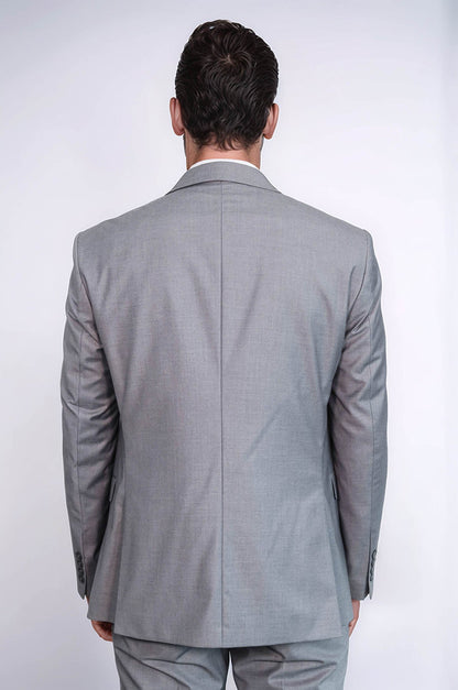 KOALA SYDNEY  Grey Slim Fit Men's Suit with Vest |
