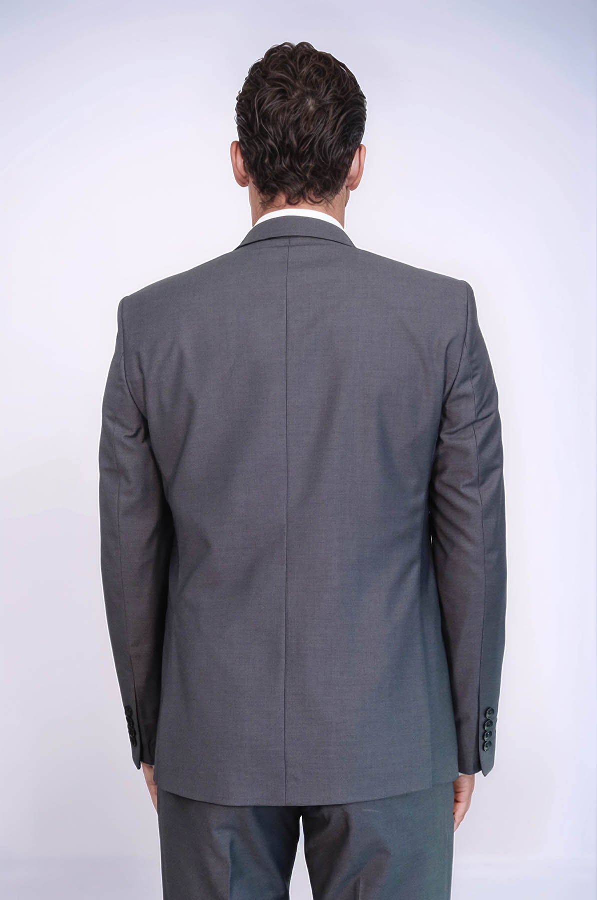 Plain Vested Anthracite Men's Suit