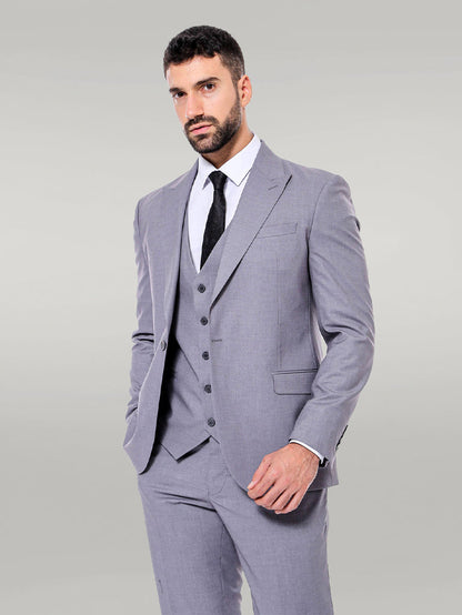 KOALA SYDNEY  Grey Men's Plain Suit with Vest