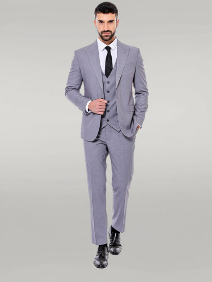 KOALA SYDNEY  Grey Men's Plain Suit with Vest