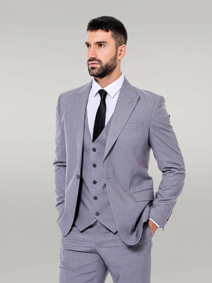 KOALA SYDNEY  Grey Men's Plain Suit with Vest