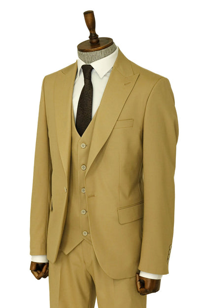 KOALA SYDNEY  Tan Men's Plain Suit with Vest