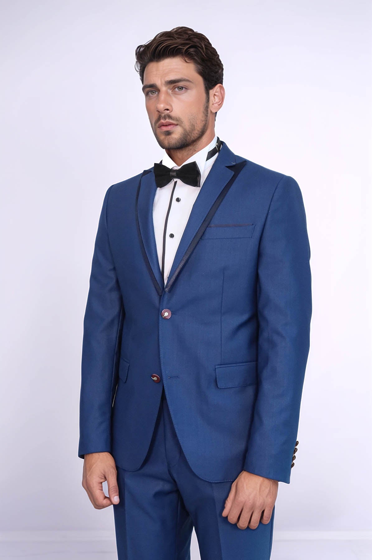 Detachable Lapel Blue Tuxedo