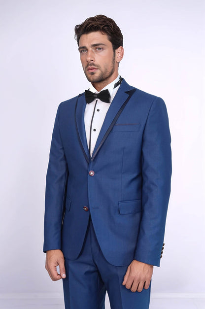 Detachable Lapel Blue Tuxedo