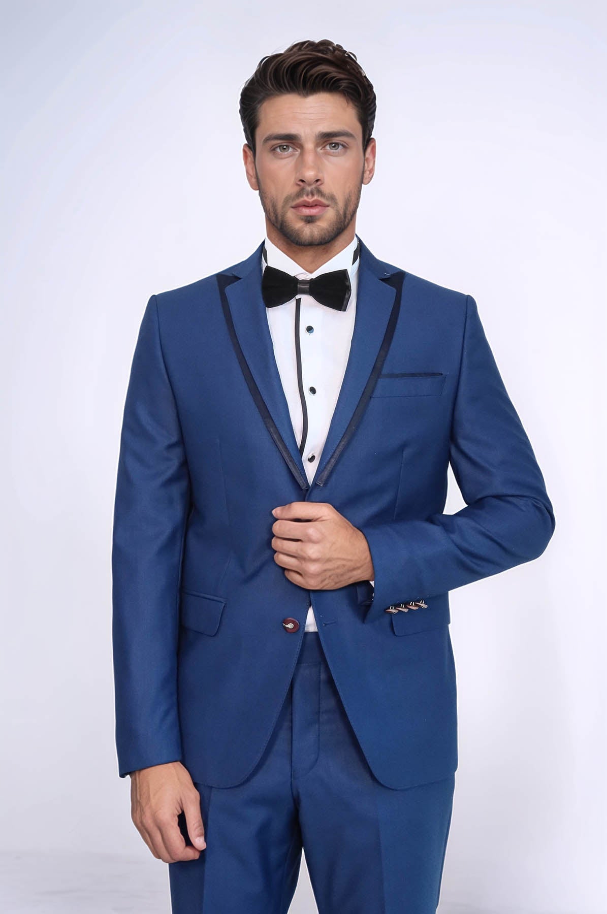 Detachable Lapel Blue Tuxedo