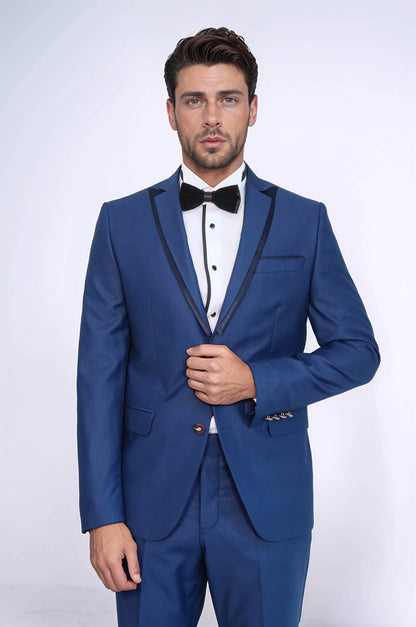 Detachable Lapel Blue Tuxedo