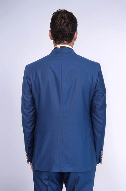 Detachable Lapel Blue Tuxedo
