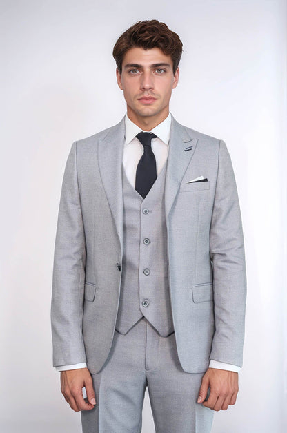 KOALA SYDNEY  Patterned Light Blue 3 Piece Suit |