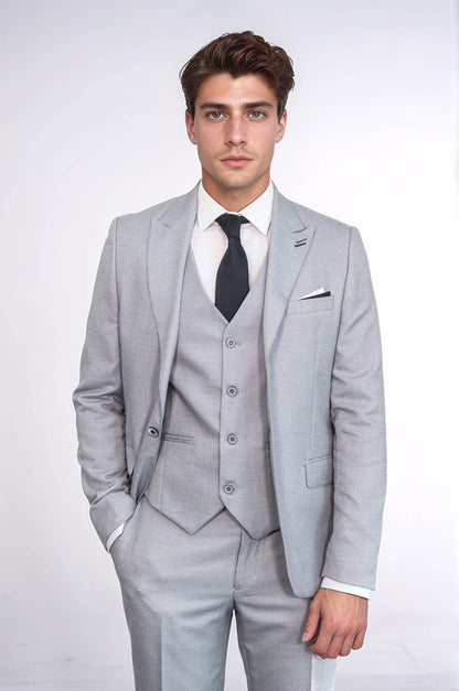 KOALA SYDNEY  Patterned Light Blue 3 Piece Suit |