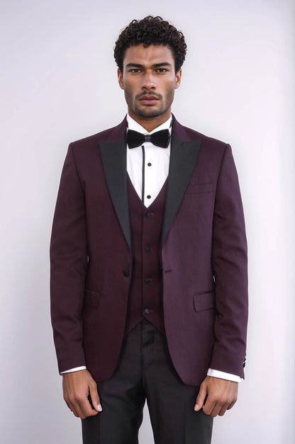 Vested Burgundy Tuxedo