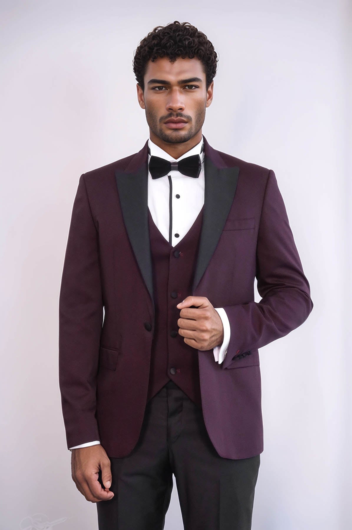 Vested Burgundy Tuxedo