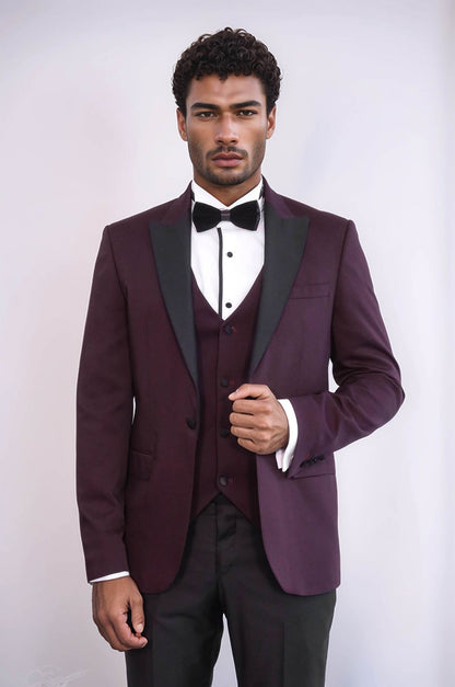 Vested Burgundy Tuxedo