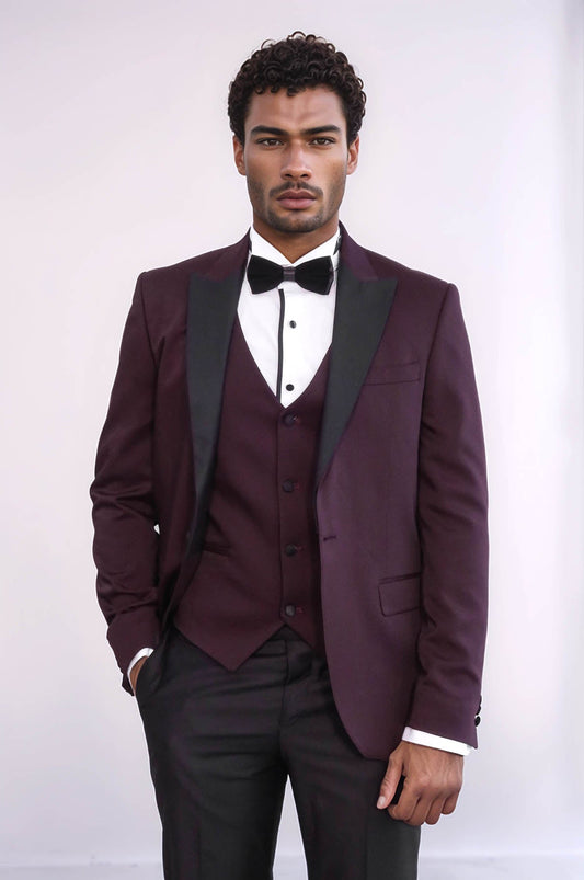Vested Burgundy Tuxedo