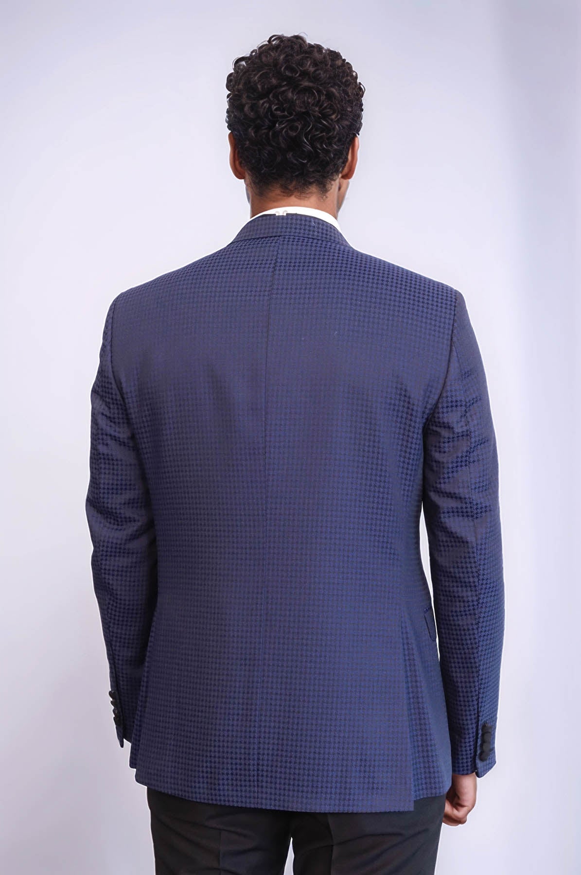 Patterned Jacket Navy Blue Tuxedo