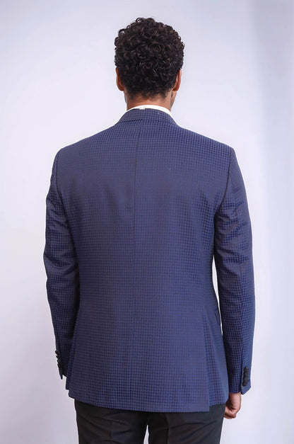 Patterned Jacket Navy Blue Tuxedo