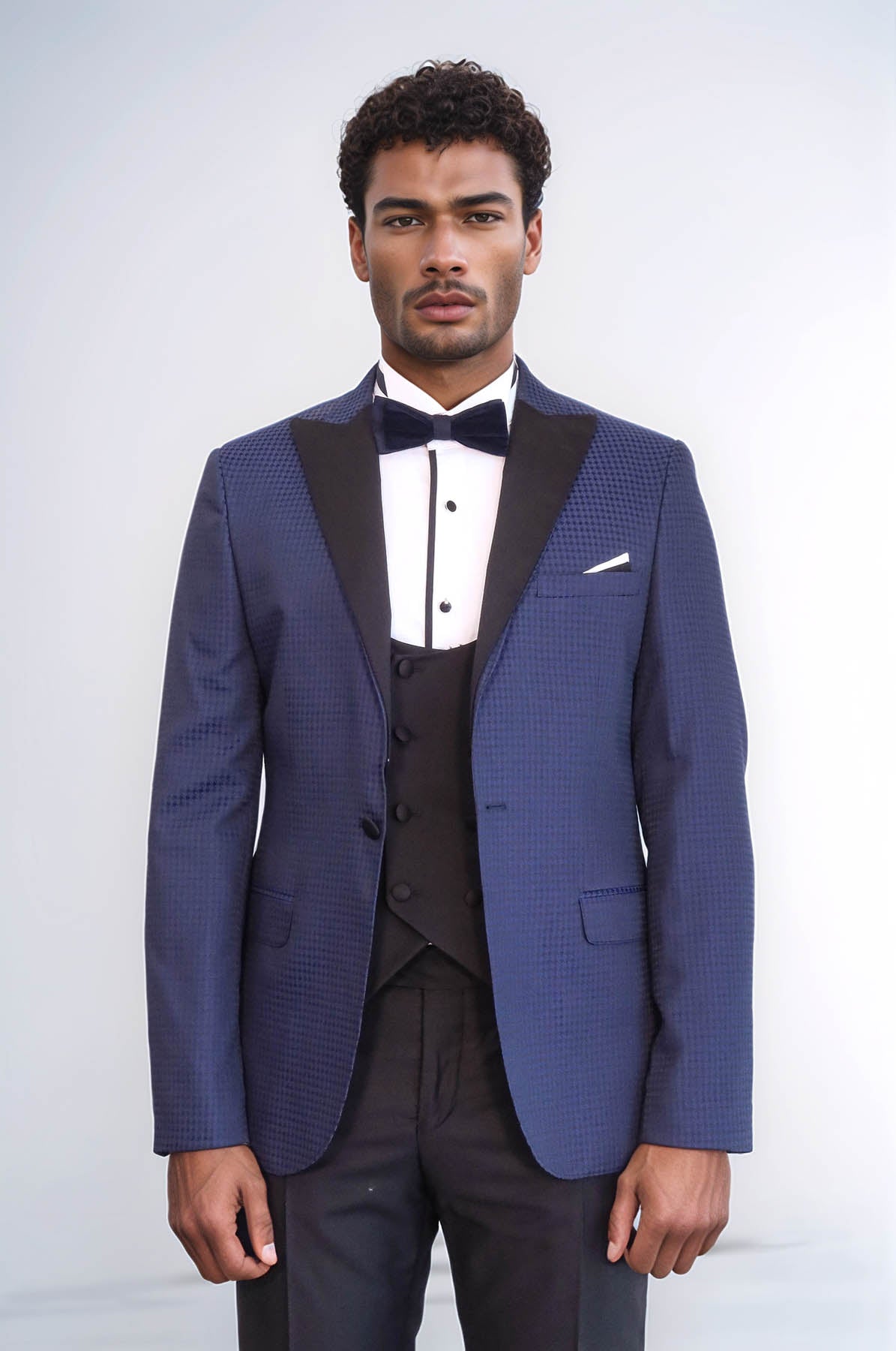 Patterned Jacket Navy Blue Tuxedo