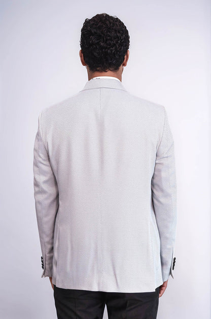 Patterned Removable Lapel Grey Tuxedo