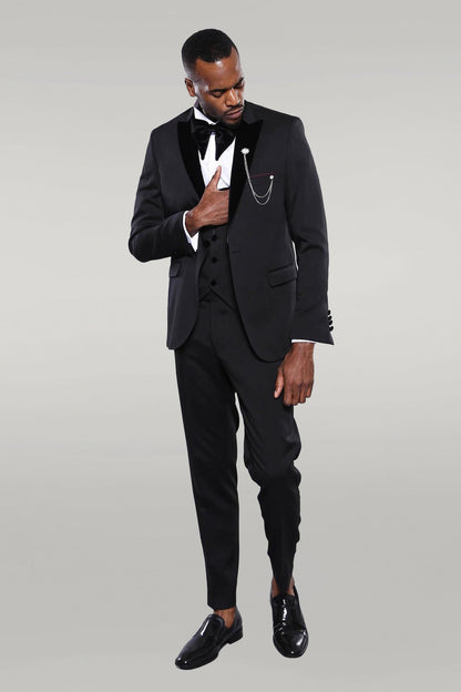 Patterned Jacket Black Men's Tuxedo