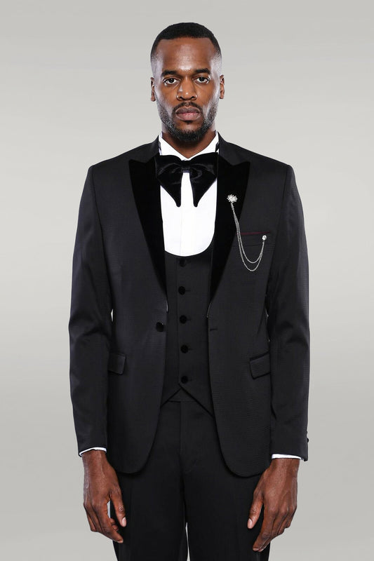Patterned Jacket Black Men's Tuxedo