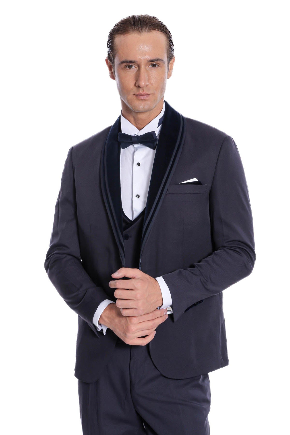 KOALA SYDNEY  Detachable Velvet Lapel Navy Blue Tuxedo