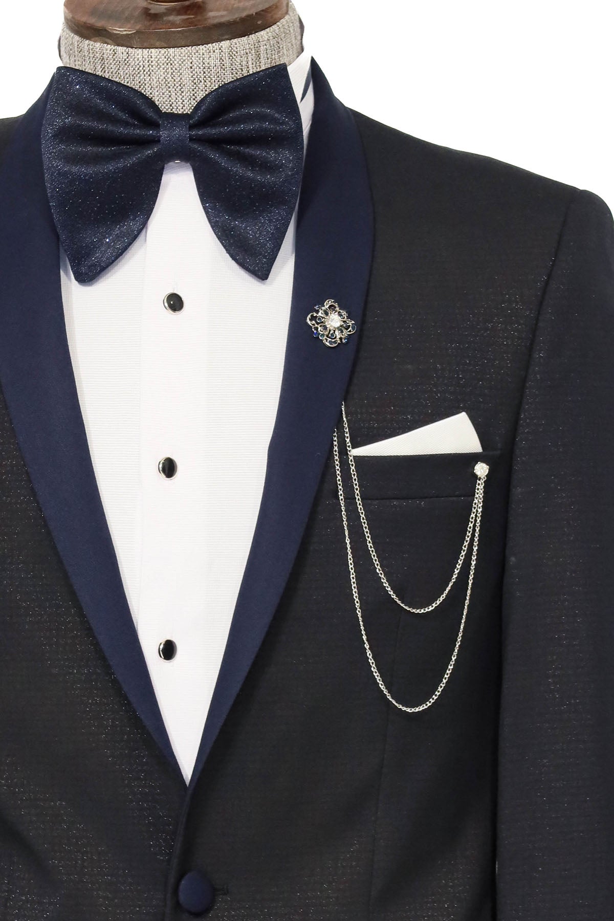 KOALA SYDNEY Shawl Lapel Double Breasted Navy Blue Suit