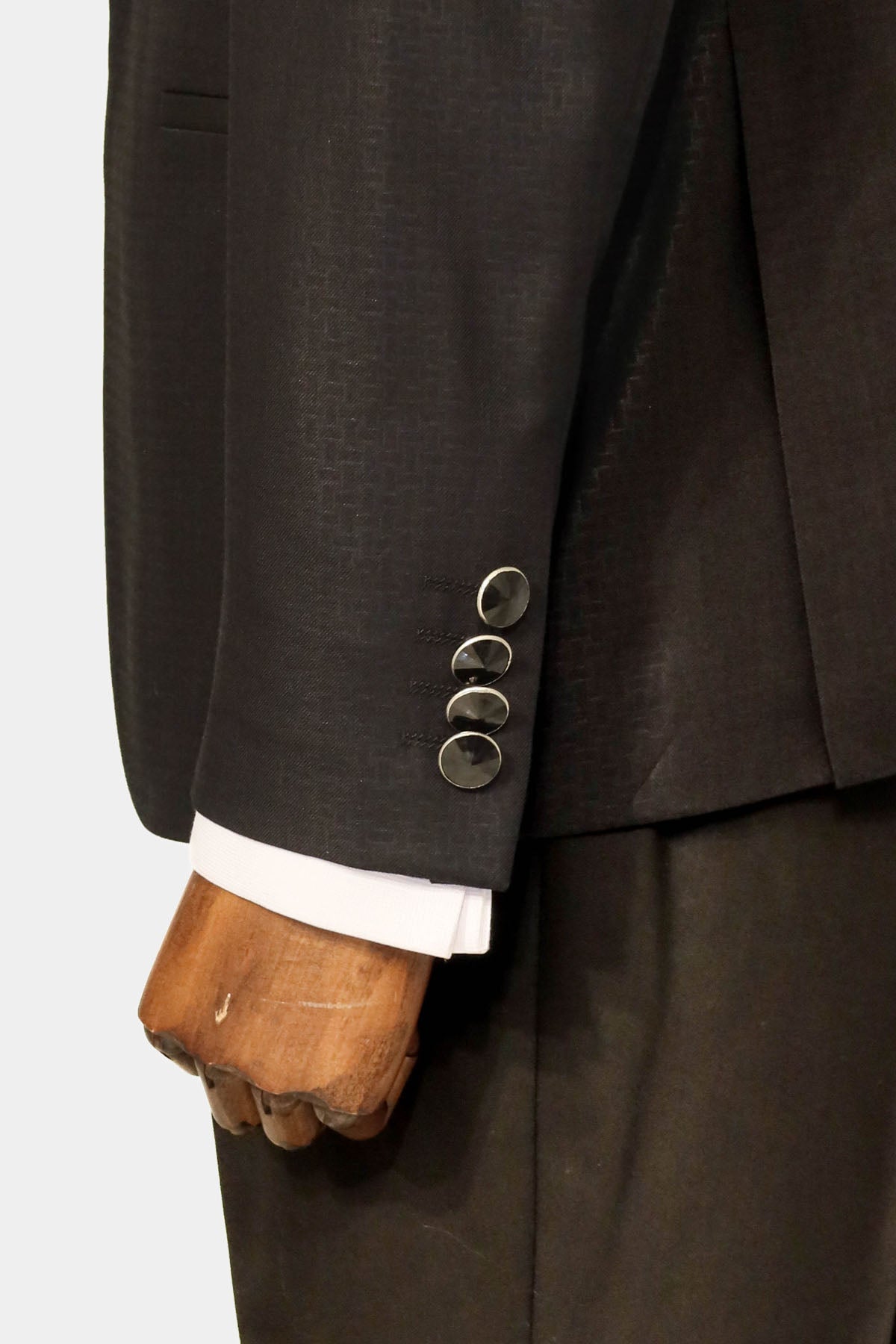 KOALA SYDNEY  Shawl Lapel Patterned Black Men Wedding Suit |