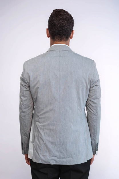 Black Double Breasted Vest Grey Men Suit - Wessi