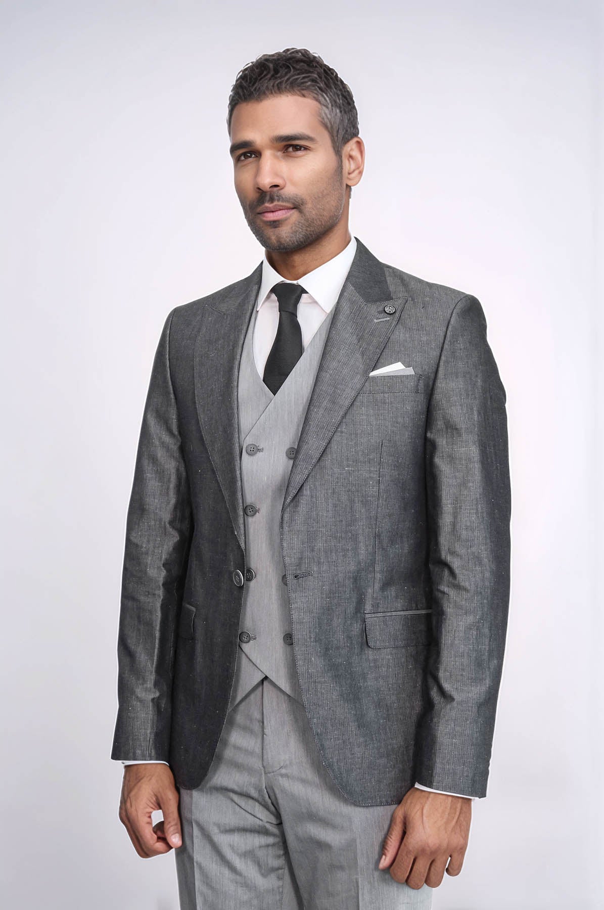 Grey Vested Suit