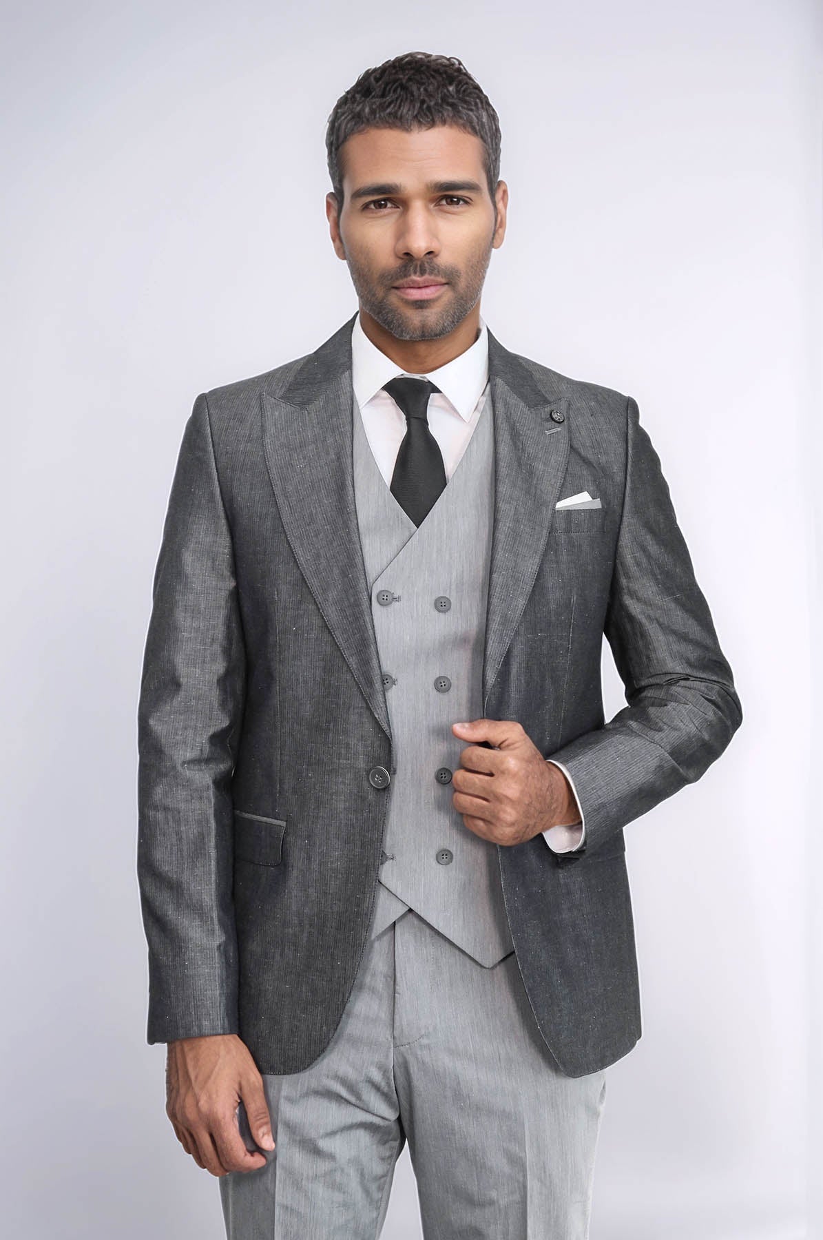 Grey Vested Suit