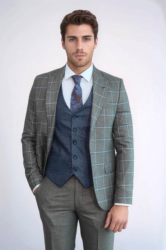 KOALA SYDNEY  Vested Grey Men Suit -