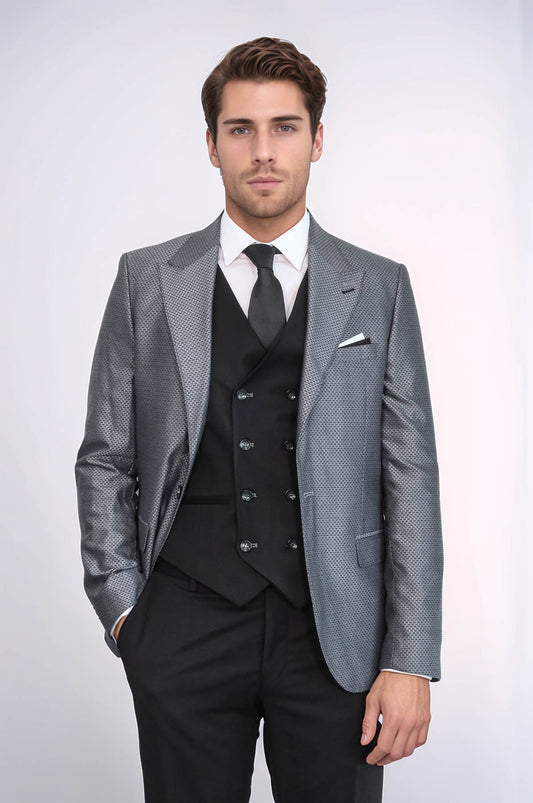 KOALA SYDNEY  Grey Jacket Combined Black Suit -