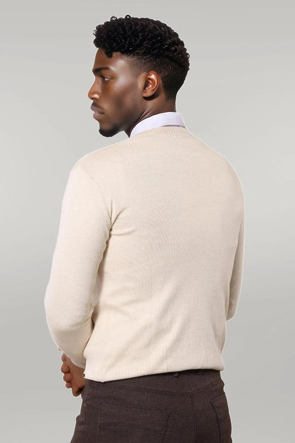 V Neck Cream Sweater