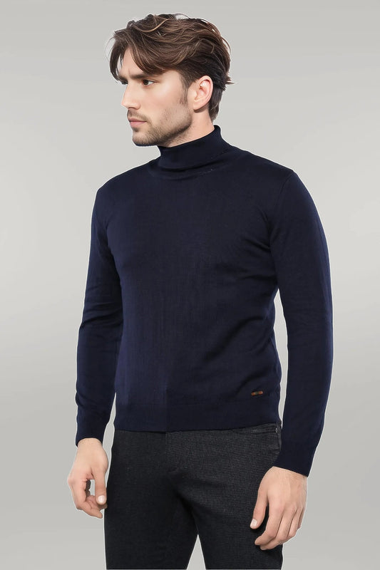 Turtleneck Navy Blue Sweater