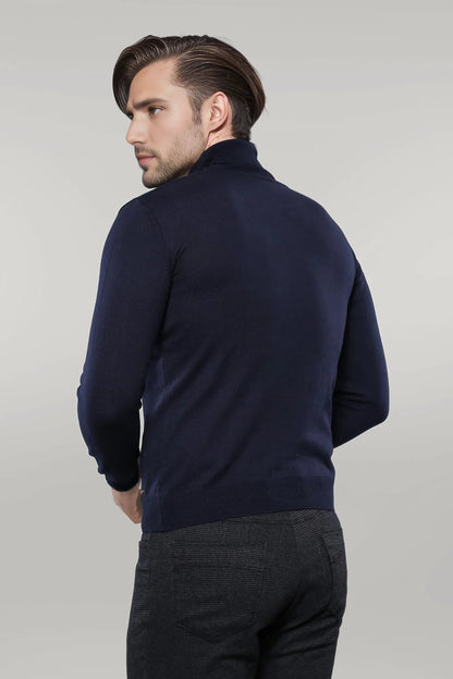 Turtleneck Navy Blue Sweater