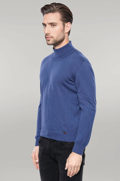 Turtleneck Blue Sweater