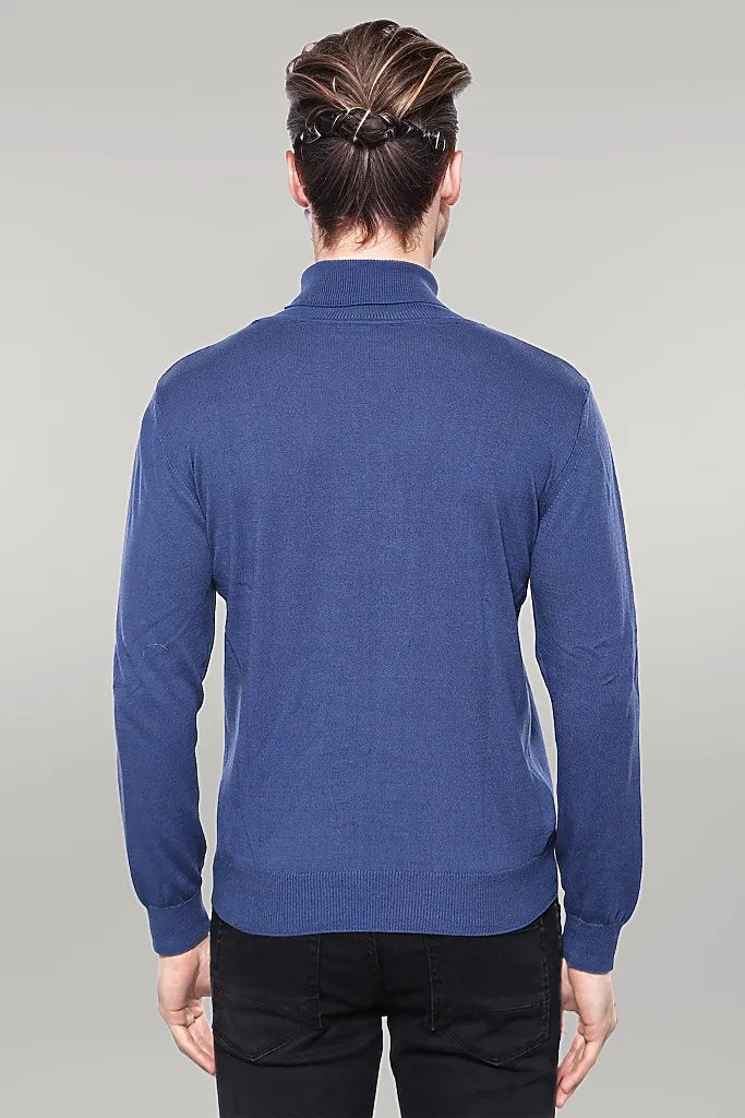 Turtleneck Blue Sweater