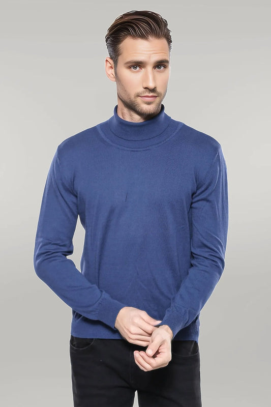 Turtleneck Blue Sweater